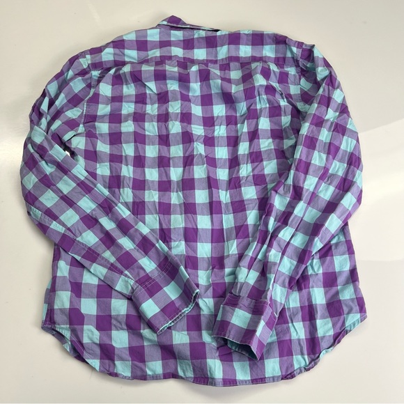 bonobos women’s cotton blue purple button down shirt M L14-32 - Picture 4 of 4